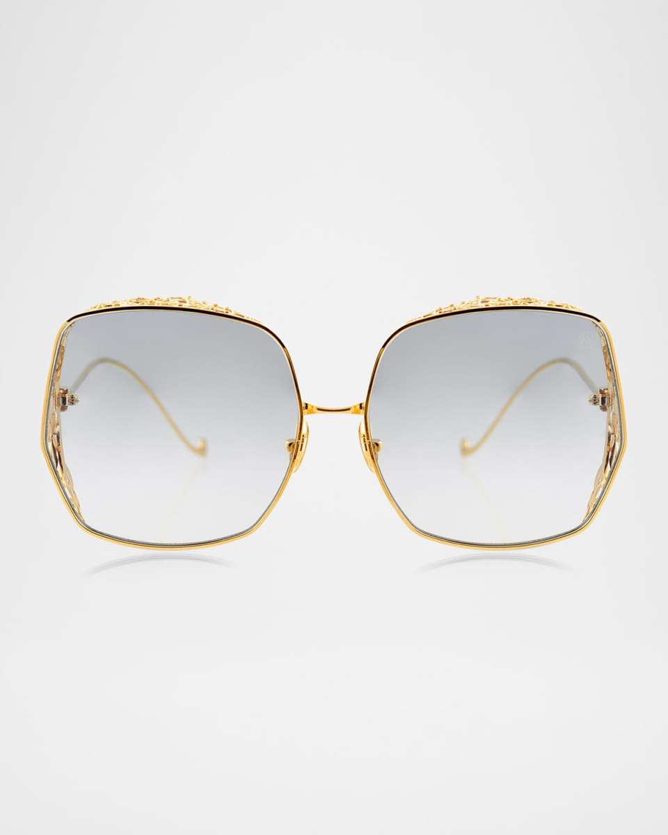 Nouveau Romantica Round Stainless Steel Sunglasses